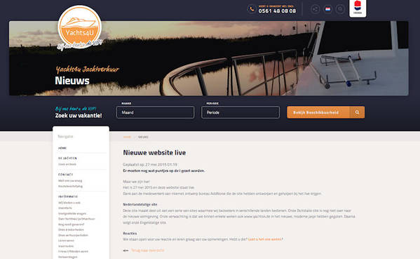 nieuwe website, yachts4u, yachtcharter