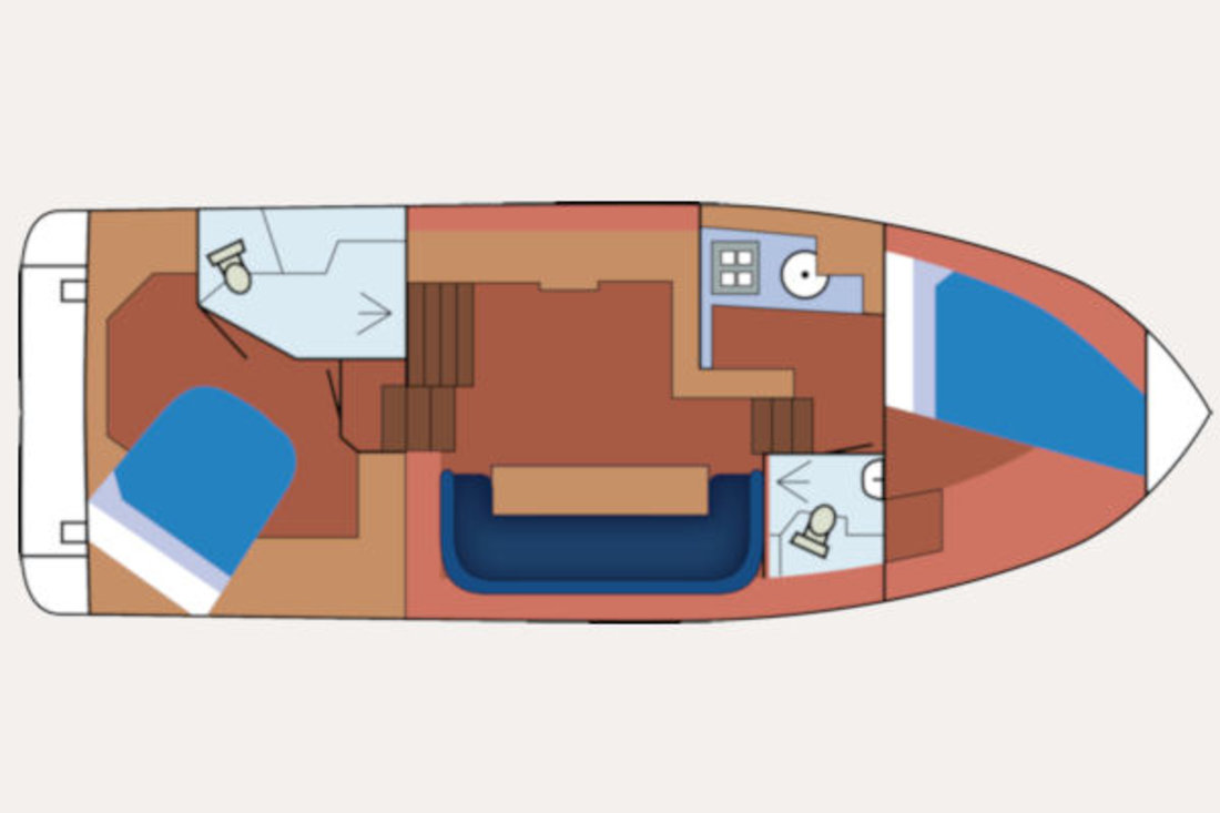 Indeling van motorboot Lucia