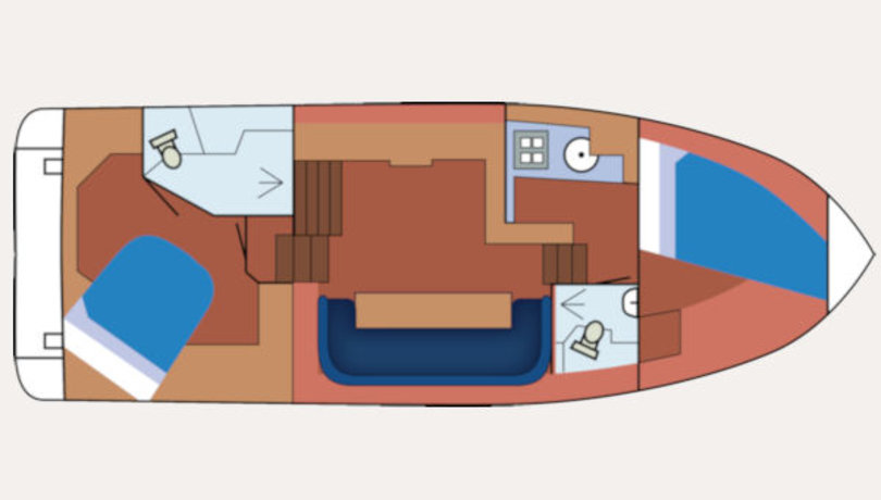 Indeling van motorboot Lucia