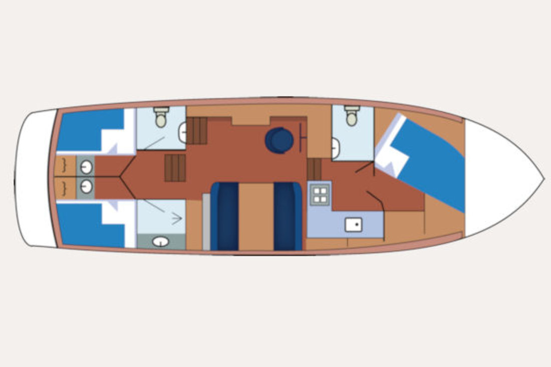 Indeling van motorboot Carla