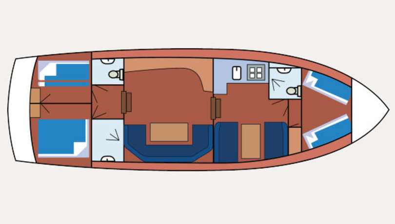 Indeling van de motorboot Julia