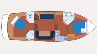 Indeling van het jacht Amora
