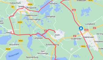 Kaart van de Friese steden route