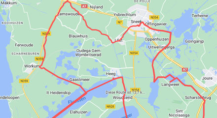 Stavoren de Koebrug Route.jpg Stavoren de Koebrug Route.jpg